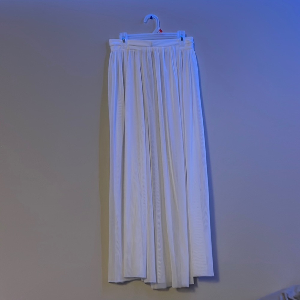 White mesh skirt beach cover up